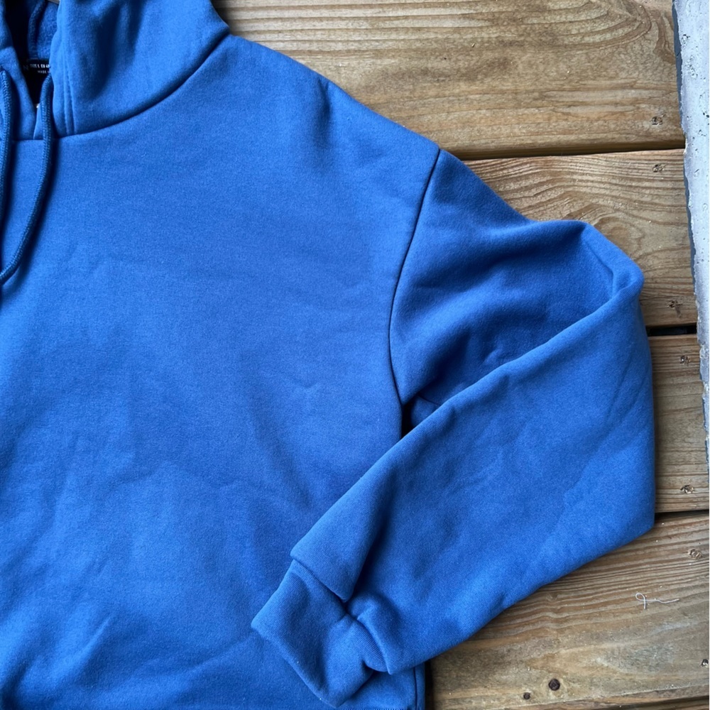 SHEIN drawstring pullover long sleeve large blue hoodie - Women’s - Picture 10 of 12